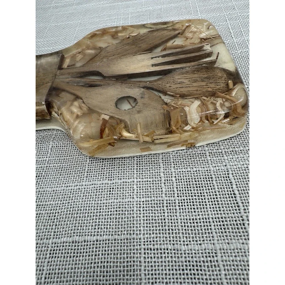 Spoon Rest Boho 70s Resin Rustic Utensil Kitchen Retro Artisan Handmade